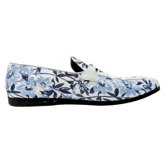 ASOS DESIGN loafers in blue floral print and snaffle detail Men’s 8.5 - Picture 6 of 13